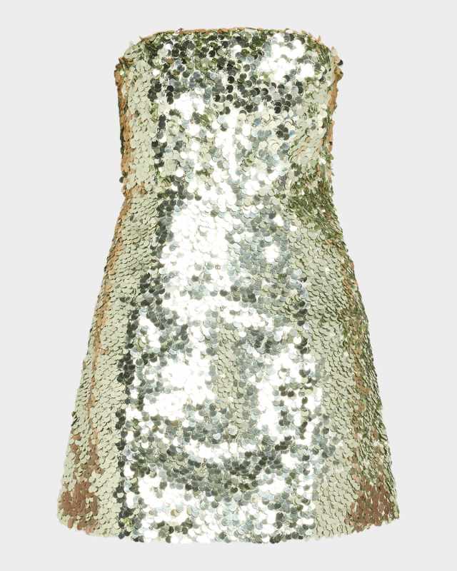 Velia Sequined Strapless Mini Dress